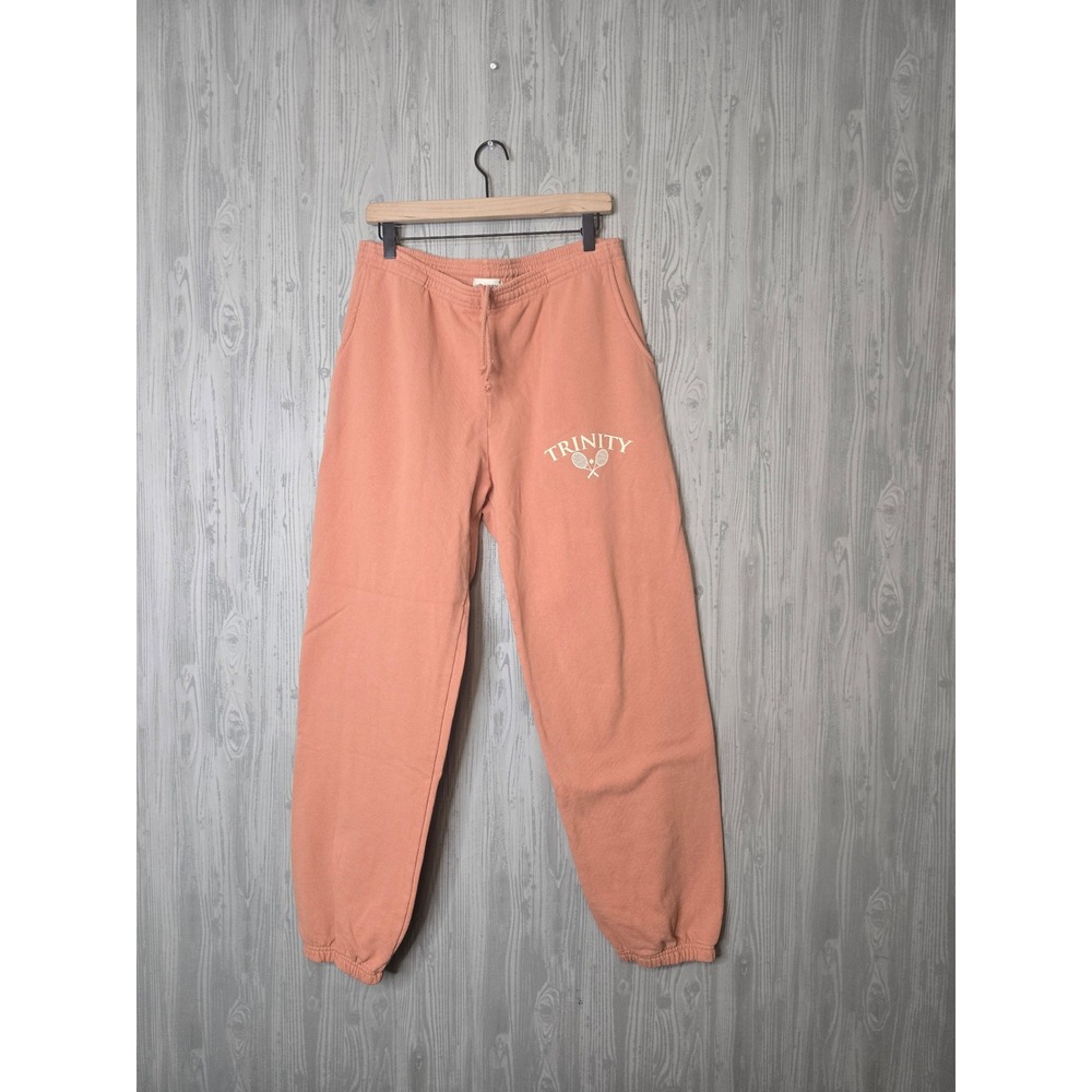 Trinity Tennis Graphic Sweatpants XL Peach Terracotta Drawstring Joggers Womens